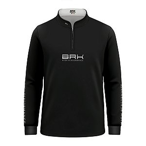 Camisa de Pesca Infantil Brk Pescador Patriota Preta e Branca com Proteção UV50