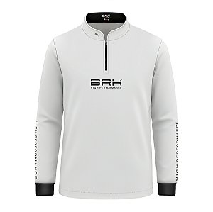 Camisa de Pesca Infantil Brk Pescador Patriota Branca e Preta com Proteção UV50
