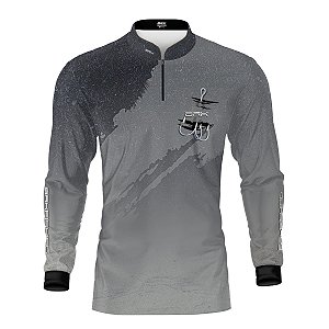 Camisa de Pesca Brk Cinza Grafismo Garateia com Proteção UV50+