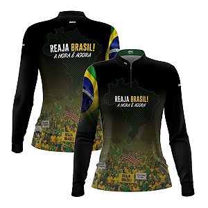 Camisa Feminina Brk Reaja Brasil com Proteção UV50
