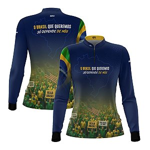 Camisa Feminina Brk O Brasil Depende de Nós com Proteção UV50