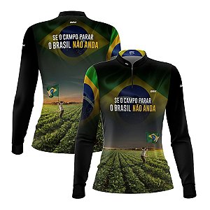 Camisa Feminina Brk O Campo não Para 2 com Proteção UV50