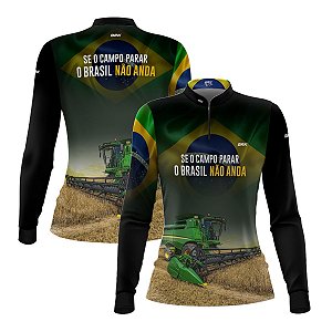 Camisa Feminina Brk O Campo não Para 3 com Proteção UV50