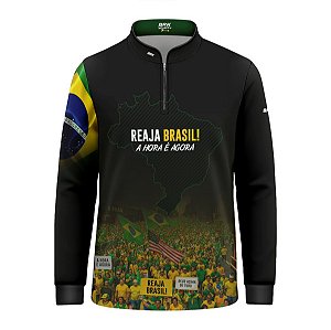 Camisa Infantil Brk Reaja Brasil com Proteção UV50