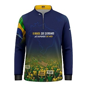 Camisa Infantil Brk O Brasil Depende de Nós com Proteção UV50