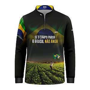 Camisa Infantil Brk O Campo não Para 2 com Proteção UV50