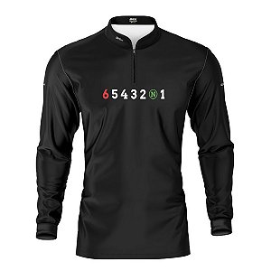 Camisa Manga Longa com Proteção UV50 Brk Preto Lisa 6 Marchas