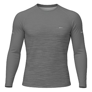 Camisa Segunda Pele Brk Clean Mescla Cinza Escuro com Proteção UV50