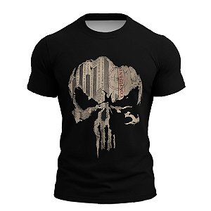 Camisa Manga Curta Brk Caveira Punisher com Proteção UV50
