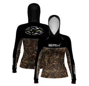 Camisa de Pesca Feminina Brk com Capuz Hybrid No Bait No Fishing com Proteção Solar UV50+