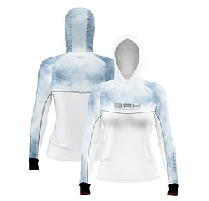 Camisa de Pesca Feminina Brk com Capuz Hybrid Snow com Proteção Solar UV50+