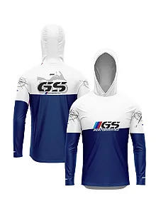 Camisa UV50 com Capuz Brk GS Performance Azul
