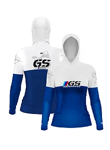 Camisa UV50 com Capuz Feminina Brk GS Performance Azul