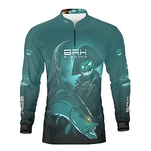 Camisa de Pesca Brk Azul Halloween Fantasma com Proteção UV50