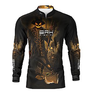 Camisa de Pesca Brk Halloween Peixe e Caveira com Proteção UV50