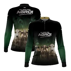 Camisa UV50 Agro Feminina Brk Eu Sou do Agro Gado Cruzado