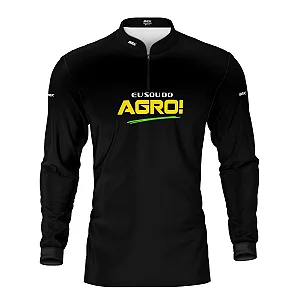 Camisa UV50 Agro Brk Eu Sou do Agro Preta Básica
