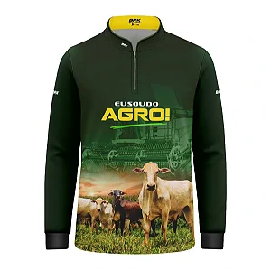 Camisa UV50 Agro Infantil Brk Eu sou do Agro Gados e Colheitadeira