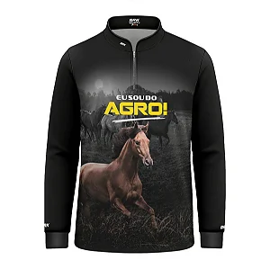 Camisa UV50 Agro Infantil Brk Eu Sou do Agro Verde Colheitadeira