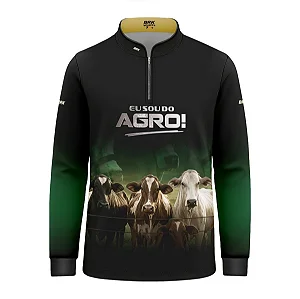 Camisa UV50 Agro Infantil Brk Eu Sou do Agro Gado Cruzado