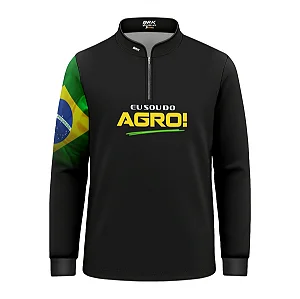 Camisa UV50 Agro Infantil Brk Eu Sou do Agro Verde Pecuária Brasil