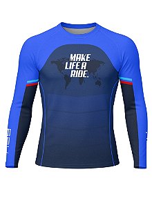Camisa UV50 Segunda Pele Brk GS Make Life a Ride Azul