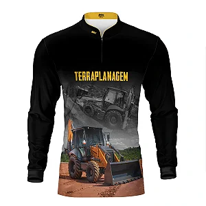 Camisa Agro Brk Retroescavadeira Amarela com Proteção UV50