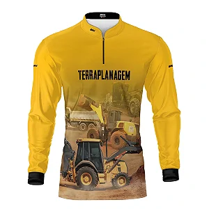 Camisa Agro Brk Terraplanagem Amarela com Proteção UV50