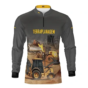 Camisa Agro Brk Terraplanagem Cinza com Proteção UV50