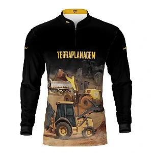 Camisa Agro Brk Terraplanagem Preto com Proteção UV50