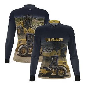 Camisa Agro Feminina Brk Terraplanagem Rolo Pé de Carneiro com Proteção UV50