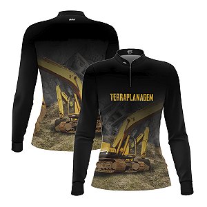 Camisa Agro Feminina Brk Escavadeira com Proteção UV50