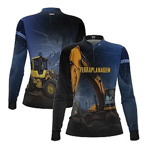 Camisa Agro Feminina Brk Pá Carregadeira 3 com Proteção UV50