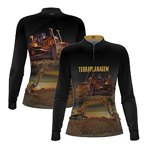 Camisa Agro Feminina Brk Trator de Esteira com Proteção UV50