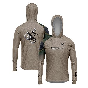 Camisa de Pesca Brk com Luva e Capuz Hybrid Clean Garateia com Proteção Solar UV50+