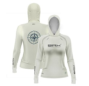 Camisa de Pesca Feminina Brk com Luva e Capuz Hybrid Marine Cruiser com Proteção Solar UV50+