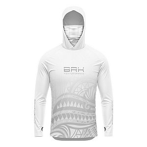 Camisa FusionX Maori Tribal Branca BRK com Proteção Solar UV50+