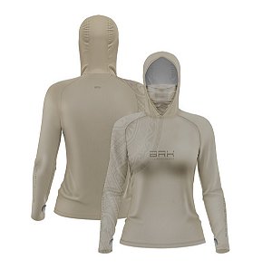 Camisa FusionX Feminina Maori Tribal Bege BRK com Proteção Solar UV50+