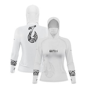 Camisa FusionX Feminina Maori Branca Âncora BRK com Proteção Solar UV50+