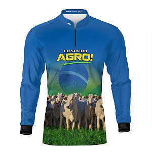 Camisa Agro Brk Eu Sou do Agro Gado com Proteção UV50