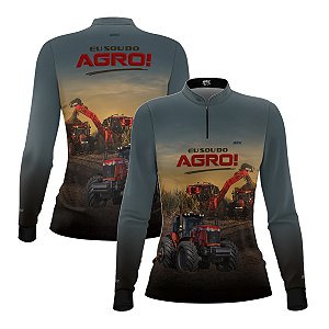 Camisa Agro Feminina Brk Eu Sou do Agro Trator Agrícola com Proteção UV50