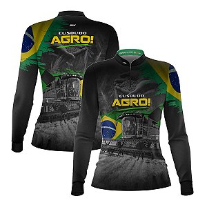 Camisa Agro Feminina Brk Eu Sou do Agro Colheitadeira Axial com Proteção UV50