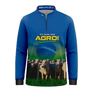 Camisa Agro Infantil Brk Eu Sou do Agro Gado com Proteção UV50