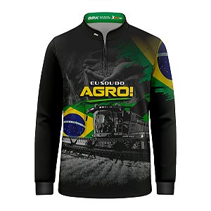 Camisa Agro Infantil Brk Eu Sou do Agro Colheitadeira Axial com Proteção UV50