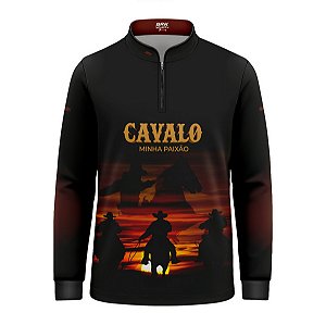 Camisa Agro Infantil Brk Eu Sou do Agro Cavalos Minha Paixão com Proteção UV50