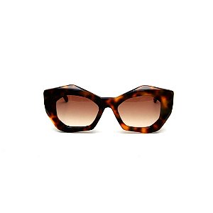 Óculos de Sol Gustavo Eyewear G108 7. Cor: Animal print. Haste animal print. Lentes marrom.