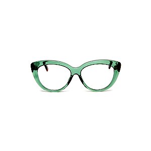Armação para óculos de Grau Gustavo Eyewear G107 1. Cor: Verde translúcido. Haste animal print.