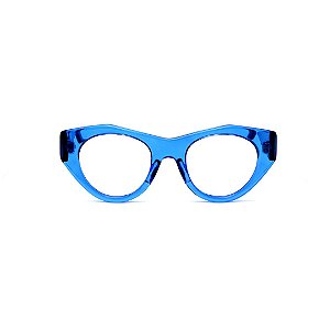 Óculos de Grau Gustavo Eyewear G119 7 na cor azul e hastes pretas.