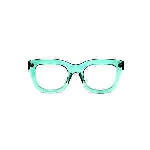 Armação para óculos de Grau Gustavo Eyewear G57 21. Cor: Acqua translúcido. Haste animal print.