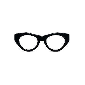 Óculos de Grau Gustavo Eyewear G119 1 na cor preta e hastes Animal Print.